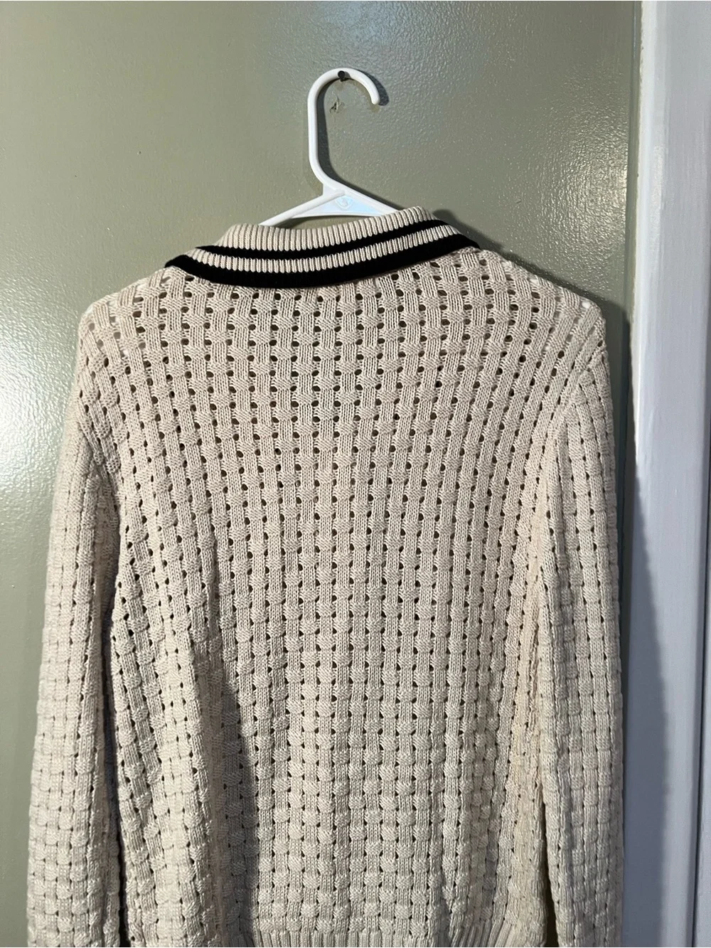 Heartloom Womens Sz Large Posey Cardi Cardigan Sweater Beige Black Marble Button